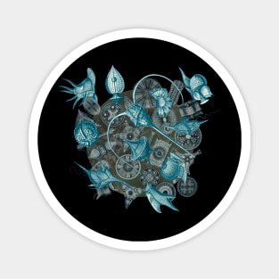 Ernst Haeckel Cerulean Peridinea on Cerulean Diatoms Magnet